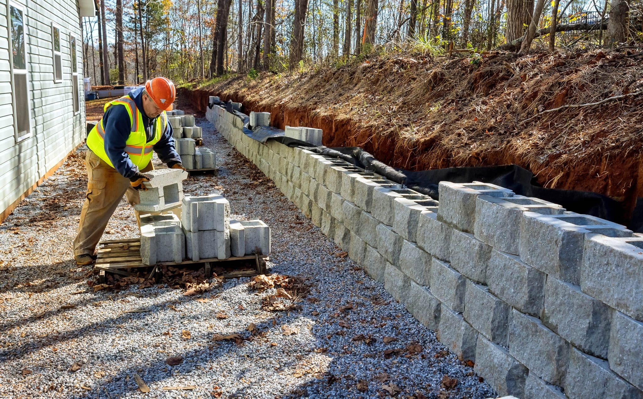 Retaining Wall Installation in Cary example 2